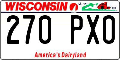 WI license plate 270PXO