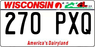 WI license plate 270PXQ