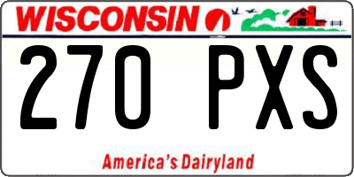 WI license plate 270PXS