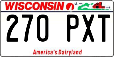 WI license plate 270PXT