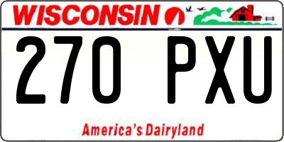 WI license plate 270PXU