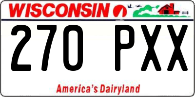 WI license plate 270PXX