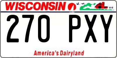 WI license plate 270PXY