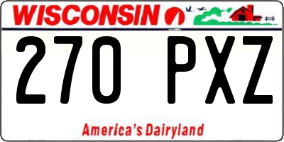 WI license plate 270PXZ