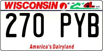 WI license plate 270PYB