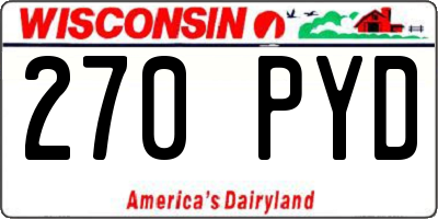 WI license plate 270PYD
