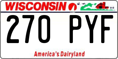 WI license plate 270PYF