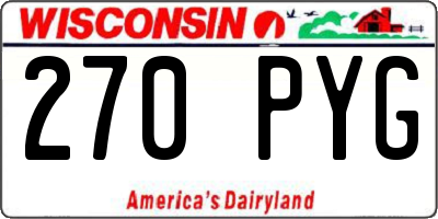 WI license plate 270PYG