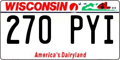 WI license plate 270PYI