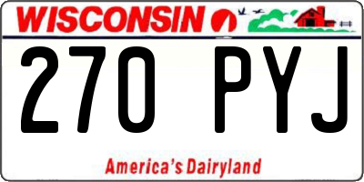 WI license plate 270PYJ