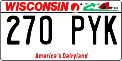 WI license plate 270PYK