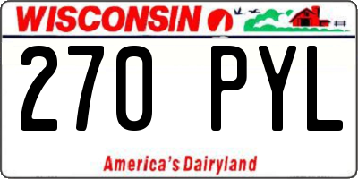 WI license plate 270PYL