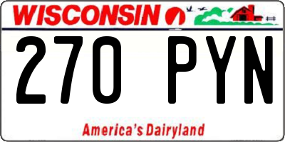 WI license plate 270PYN