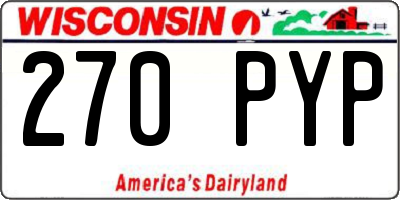 WI license plate 270PYP
