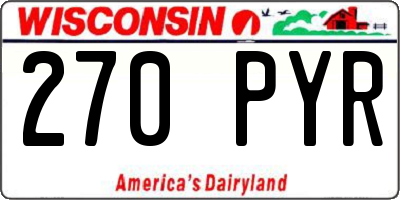 WI license plate 270PYR