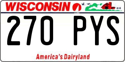 WI license plate 270PYS