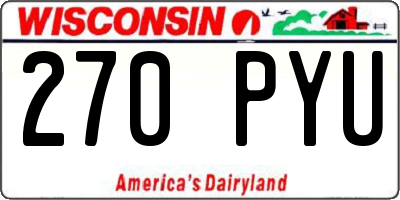 WI license plate 270PYU