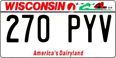 WI license plate 270PYV