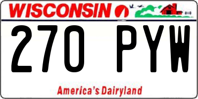 WI license plate 270PYW