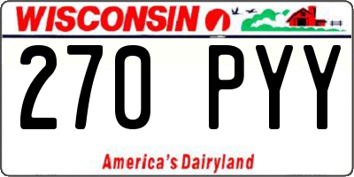 WI license plate 270PYY