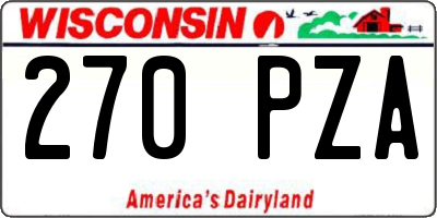 WI license plate 270PZA