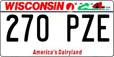 WI license plate 270PZE