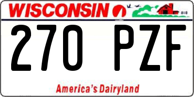 WI license plate 270PZF