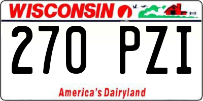WI license plate 270PZI