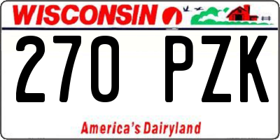 WI license plate 270PZK