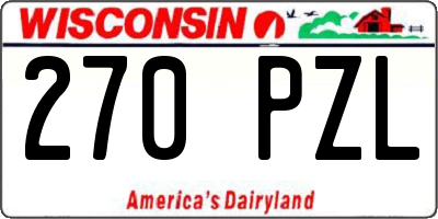 WI license plate 270PZL