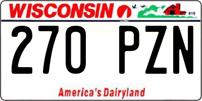 WI license plate 270PZN