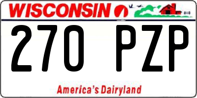 WI license plate 270PZP