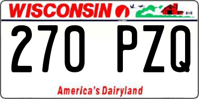 WI license plate 270PZQ