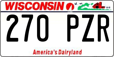 WI license plate 270PZR
