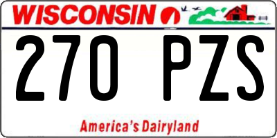 WI license plate 270PZS