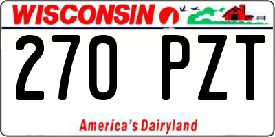 WI license plate 270PZT
