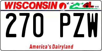 WI license plate 270PZW