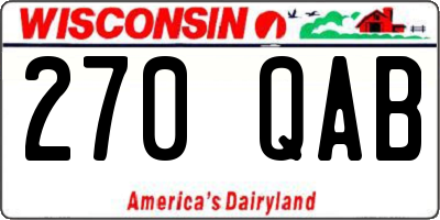 WI license plate 270QAB