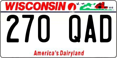 WI license plate 270QAD