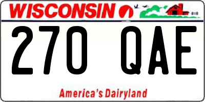WI license plate 270QAE