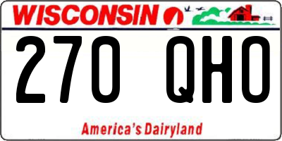 WI license plate 270QHO