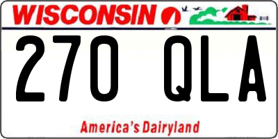 WI license plate 270QLA