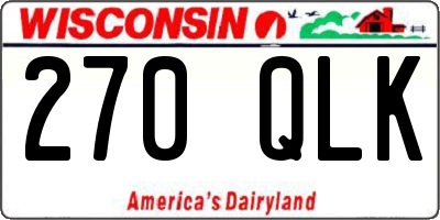 WI license plate 270QLK