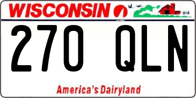 WI license plate 270QLN