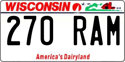 WI license plate 270RAM