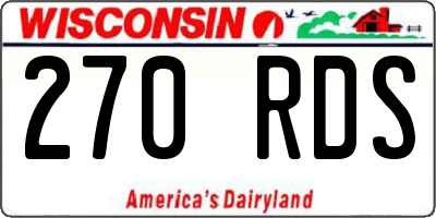 WI license plate 270RDS