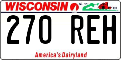WI license plate 270REH