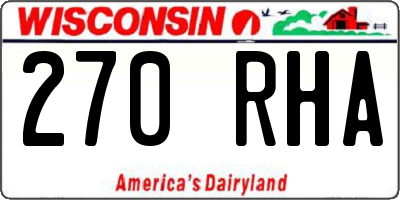 WI license plate 270RHA