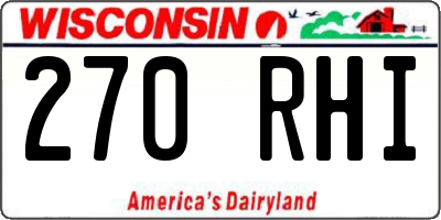WI license plate 270RHI