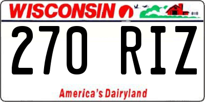 WI license plate 270RIZ